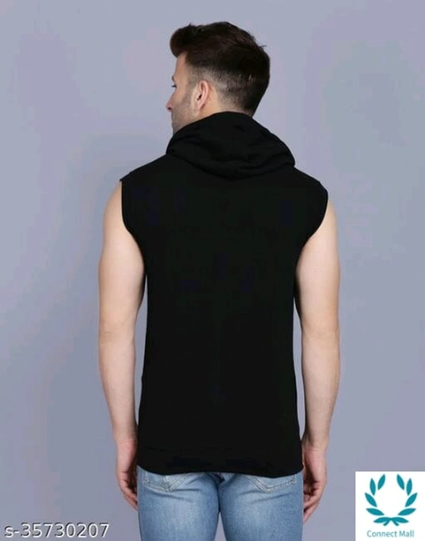 Men's Casual Hooded Tshirt - S, Black, Cotton, Pack of:1